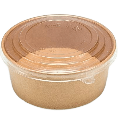 Round Takaway Containers With Lid In Brown